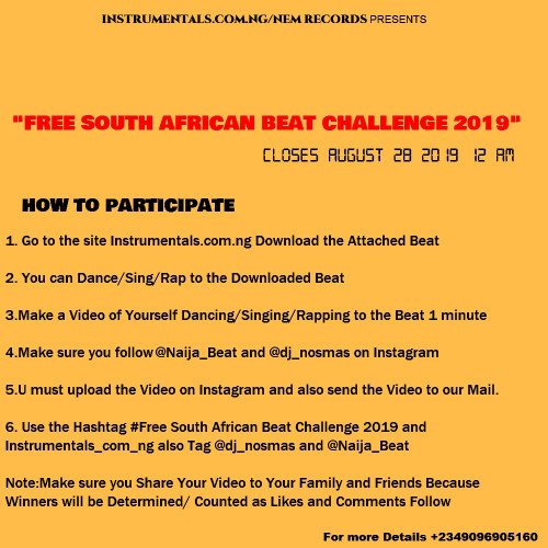 DJ Nosmas - Free South Africa Beat 2019 Challenge/Competition